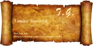 Tamás Gerold névjegykártya